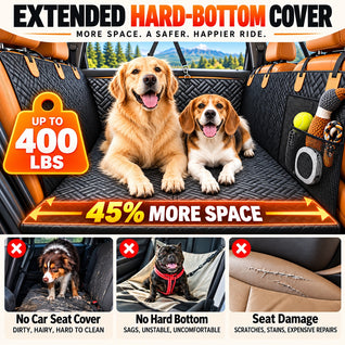 Hard-Bottom Dog Car Seat Extender & Waterproof Back Seat Cover