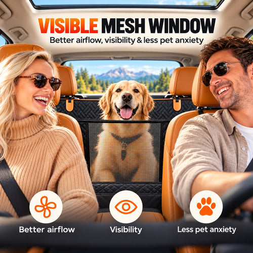 Hard-Bottom Dog Car Seat Extender & Waterproof Back Seat Cover