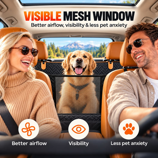 Hard-Bottom Dog Car Seat Extender & Waterproof Back Seat Cover