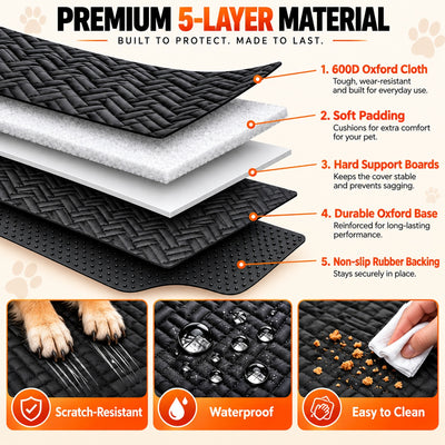 Hard-Bottom Dog Car Seat Extender & Waterproof Back Seat Cover