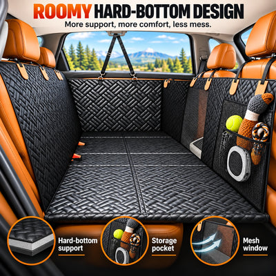 Hard-Bottom Dog Car Seat Extender & Waterproof Back Seat Cover