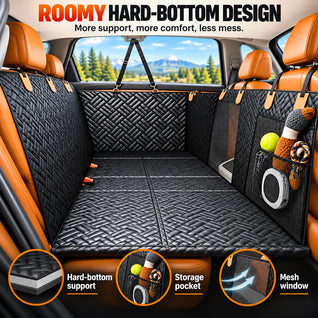 Hard-Bottom Dog Car Seat Extender & Waterproof Back Seat Cover