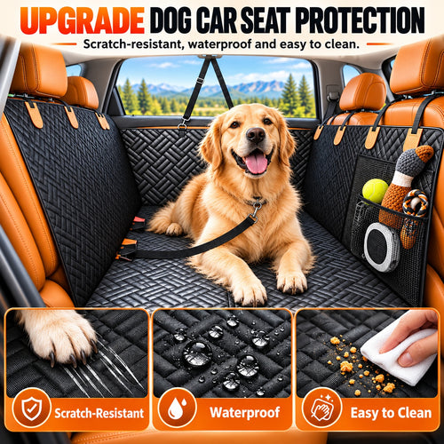 Hard-Bottom Dog Car Seat Extender & Waterproof Back Seat Cover
